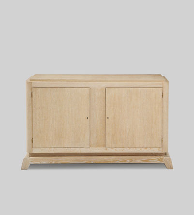 French Moderne Cerused Oak Cabinet